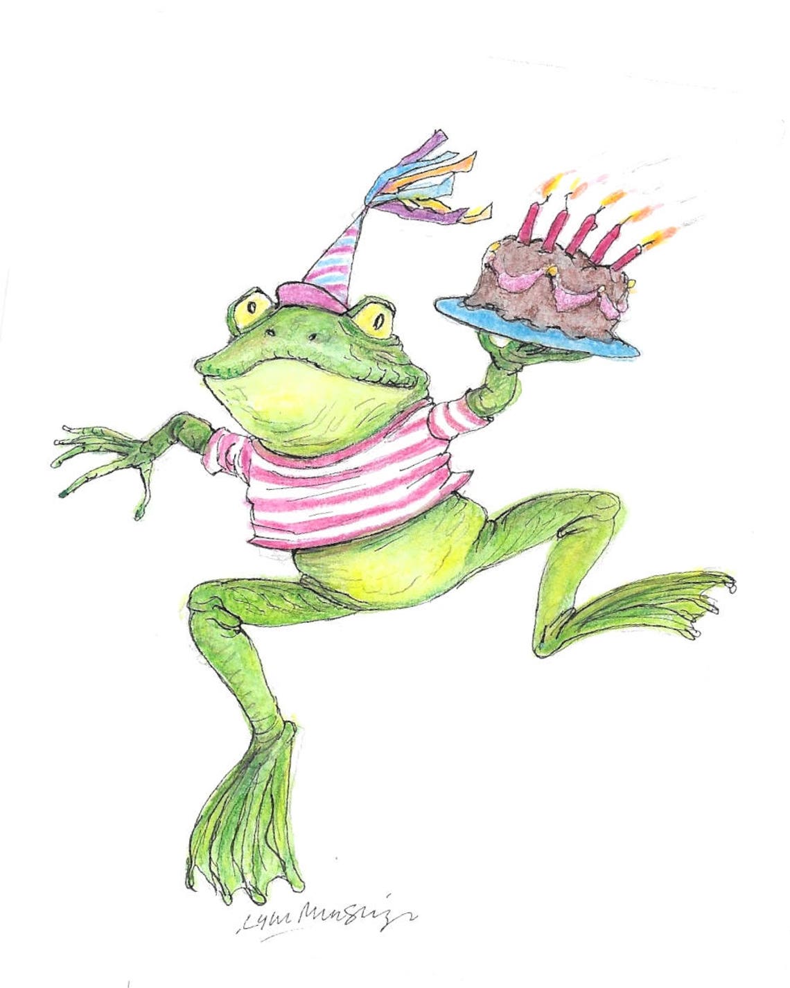08 Hoppy Frog Birthday Card Have a Very Hoppy Birthday Etsy
