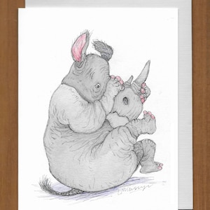 41) Rhino Blowing Horn Congratulations Card – Sometimes it&#39;s hard to blow your own horn.  Congratulations!