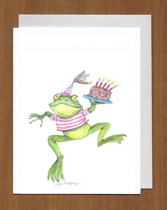 08 Hoppy Frog Birthday Card Have a Very Hoppy Birthday | Etsy