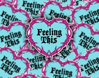 Blink 182 Album Inspired Barbed Wire Feeling This Heart Glossy Vinyl Sticker