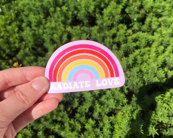 Radiate Love Rainbow Pride Aimant de réfrigérateur coloré