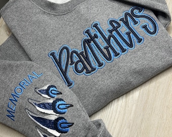 Panthers Embroidered Crewneck Sweatshirt: School Spirit Apparel