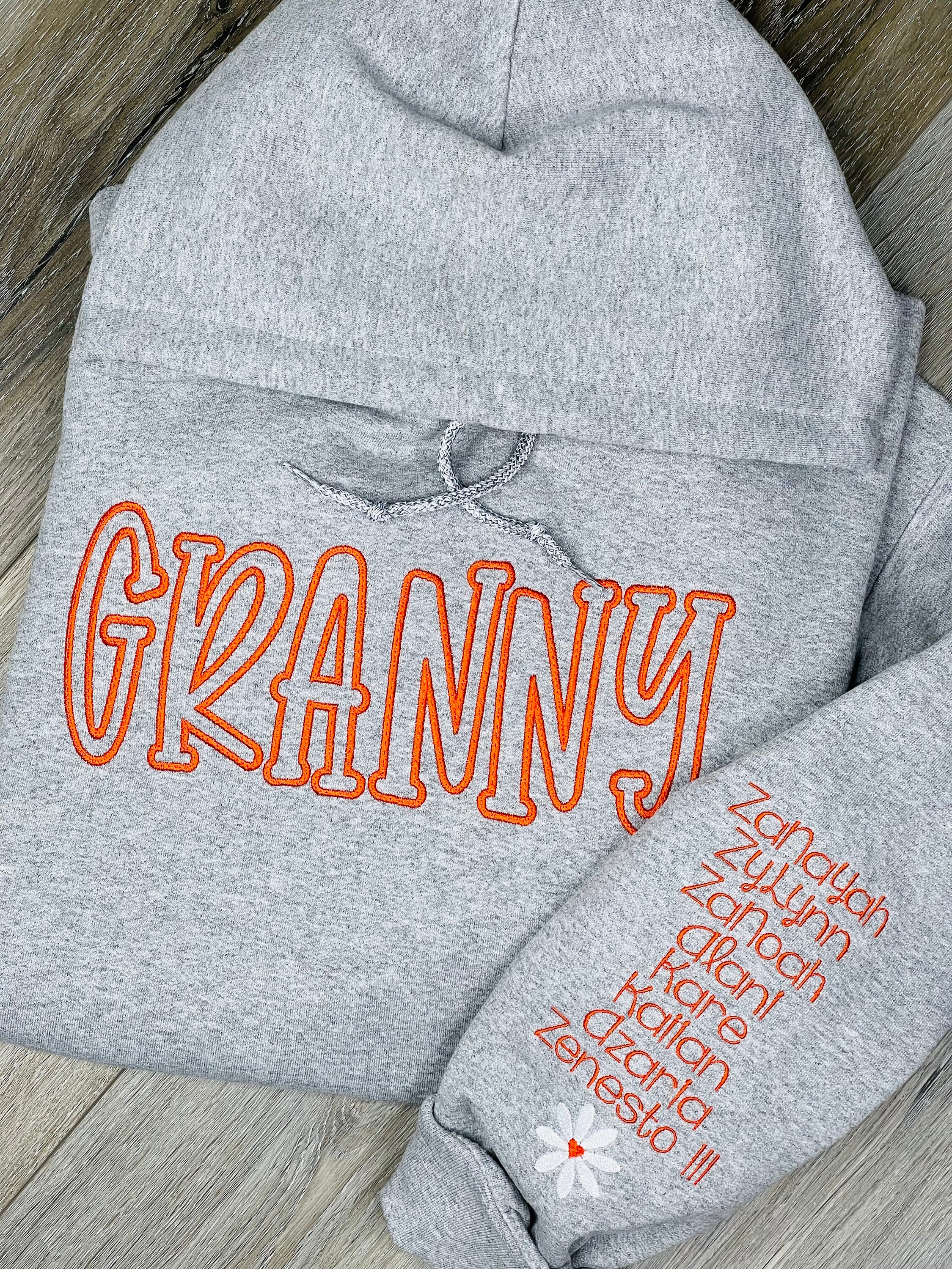 Grandma Customized Sweatshirt L Grandma Embroidered Hoodie L