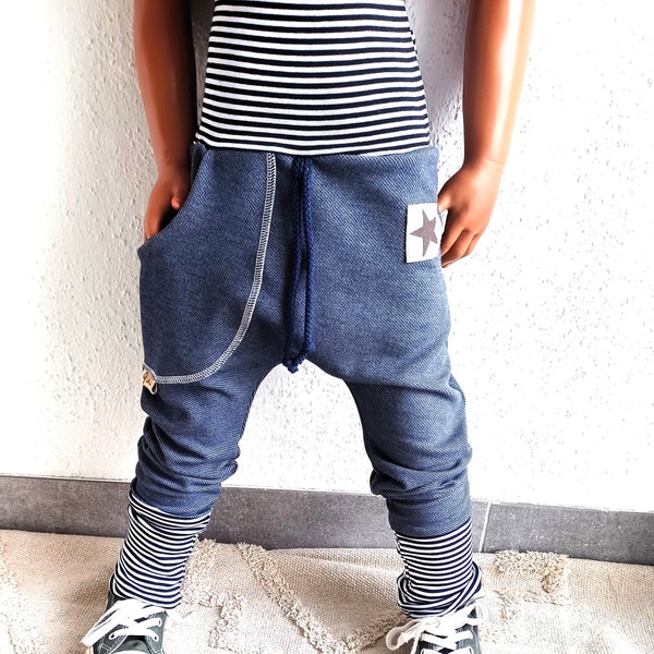 guzzz JEANS-Sweat Pants Pump Pants Child Baby Boy Girl Denim