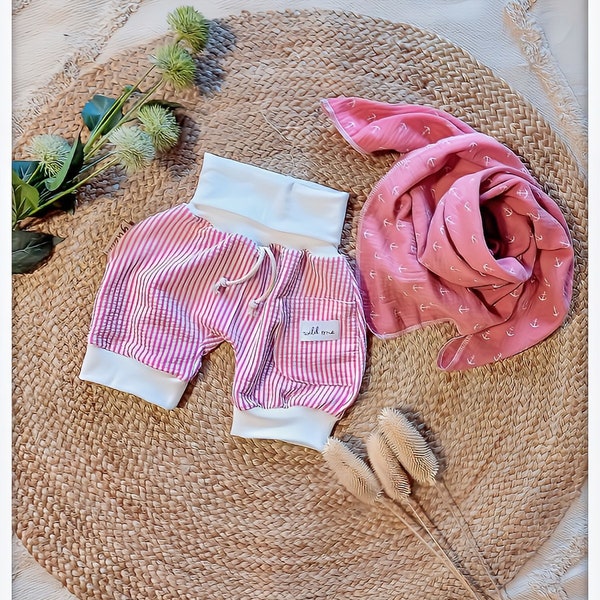 Summer cotton - short pants - bloomers - guzzz - basic - simple - 74 80 86 92 98 104 110 116 122 128 134 140