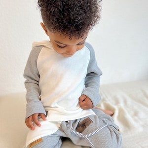 Dino HOODIE Sweater Pullover Shirt Waffelstrick Basic Kind Baby Kleidung 画像 1