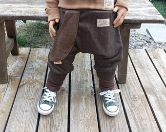 Pump pants herringbone jaquard child baby brown