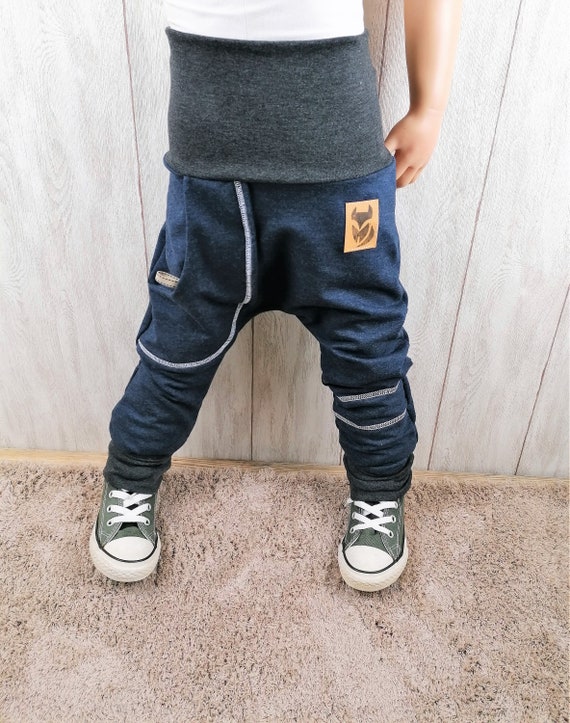 Pantalone décolleté bambino jeans toppe in felpa melange -  Italia