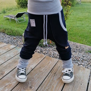 Pump pants child baby summer sweat black cuffs gray