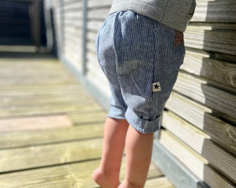 LEINEN Shorts Pumphose Kinder Kid Baby Pants kurze Hose