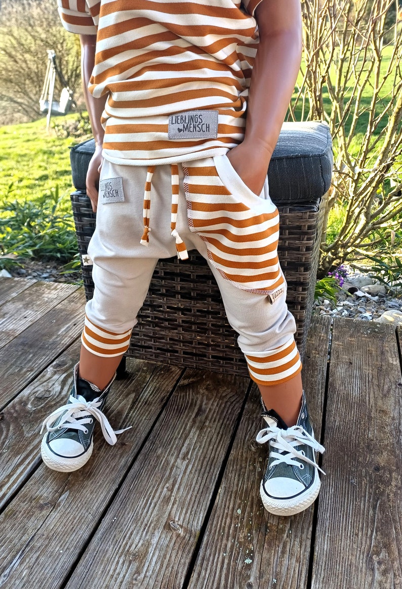 Shorts Pumphose Kinder Kid Baby Pants Junge Mädchen Sweat Ringel Streifen Bild 1