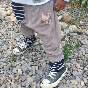 CORD Pants Young Girls Sarouel Taupe Stripes image 5