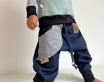 Pump pants jeans sarouel child baby bag striped