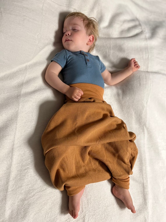Waffle Knit Sleeping Bag Romper Bag With No Feet Swaddle Bag Cotton Gift  Size. 50 to 128 Can Be Ordered 