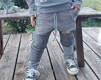 WINTER pump pants child baby sweat stripes black white