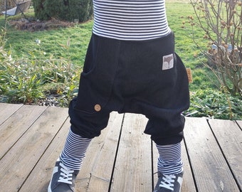 WARM Winter Pump Pants Sweat Child Baby Gray Melange Pocket Black