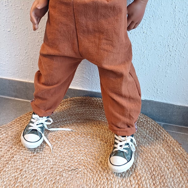 LINEN pants - vintage - child - baby - girl - wide cut - culotte - cotton - casually comfortable