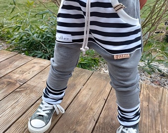 guzzz Sweat Pants Pump Pants Child Baby Girl Boy Stripes