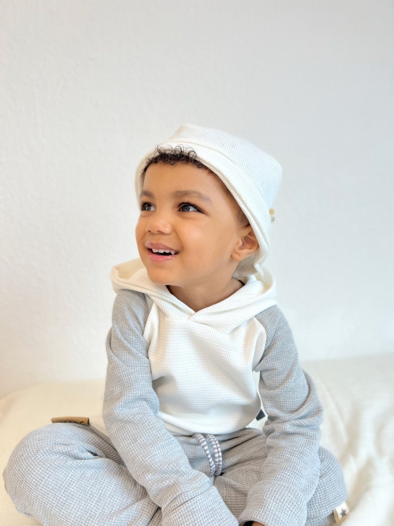 Dino HOODIE Sweater Pullover Shirt Waffelstrick Basic Kind Baby Kleidung 画像 5