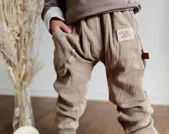 Muslin pants children's kid baby pants with leg cuffs