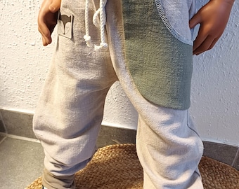 LINEN pants - vintage - child - baby - girl - COLOR CHOICE -BAGGY bag - cotton - casual comfortable