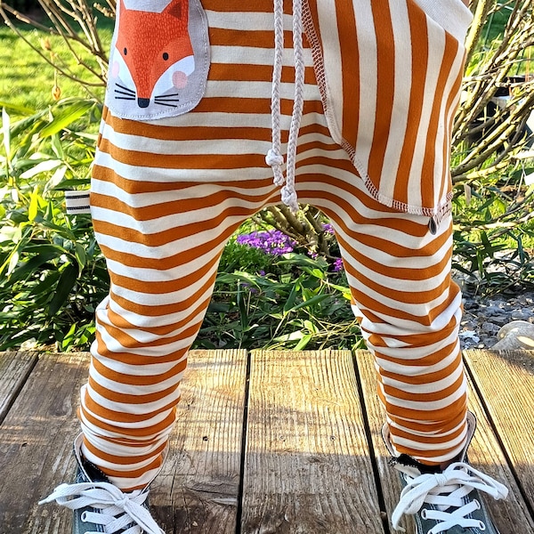 guzzz Sweat Pants Pump Pants Child Baby Girl Boy Stripes Fox