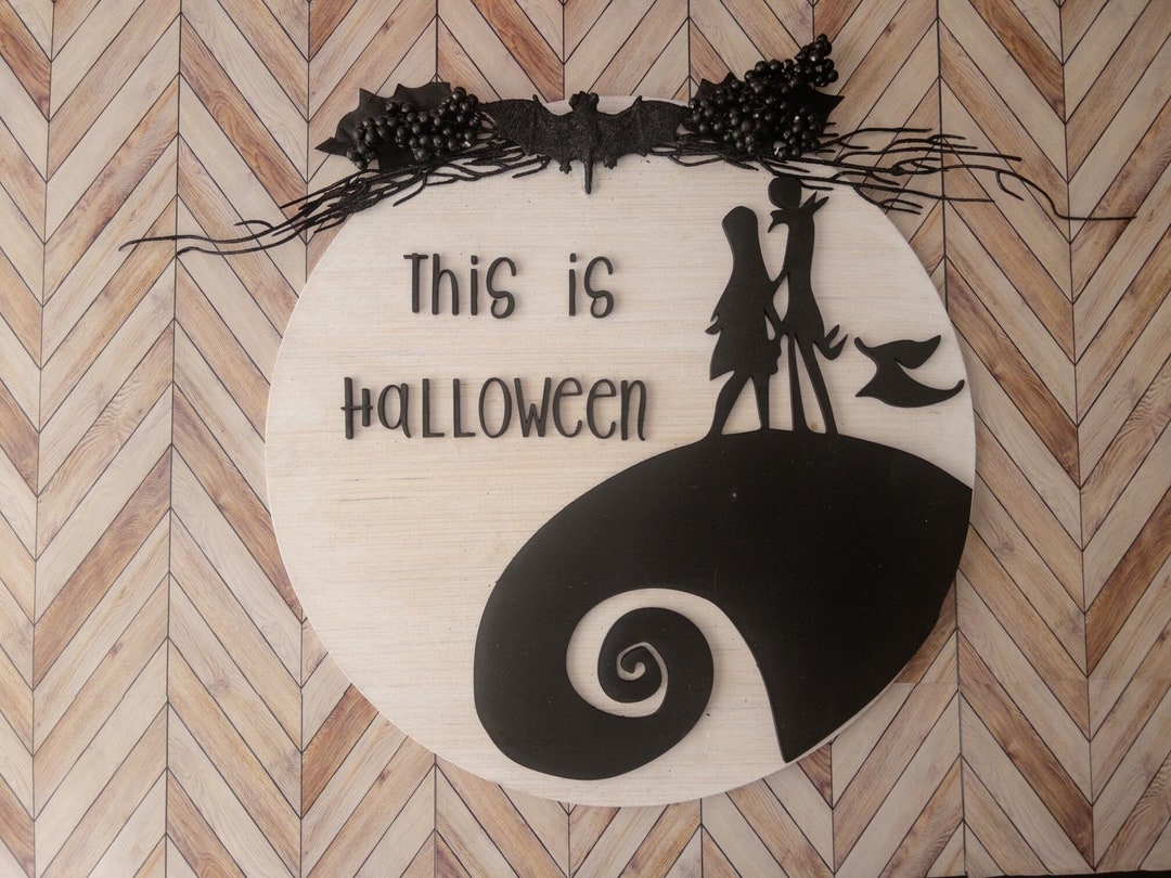 Nightmare Before Christmas Inspired Sign - Round Wood Sign - Handmade ...