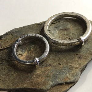 Small bangle style ring on popular series theme handmade in Canada in 925 silver