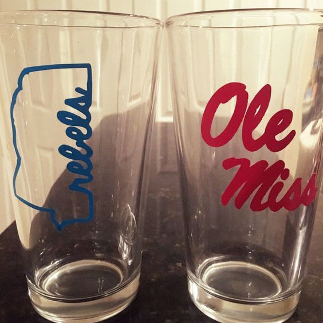 Personalized Collegiate/nfl Beer Glasses Set of 2 Etsy
