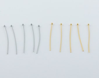 Ball Head Pins Stainless Steel Findings, Gold Ball Head Pins, hypoallergenic Findings,  40mm - Australia