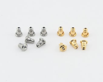 Lots 100Pcs Bullet Earring Stoppers Plug Back Diy Jewelry Making Findings 6x5mm 