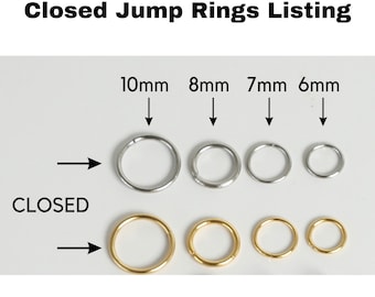 Stainless Steel Jump Rings, Jump Ring Findings, Closed Jump Rings, Gold Jump Rings,  6mm 7mm 8mm 10mm, Australian Seller