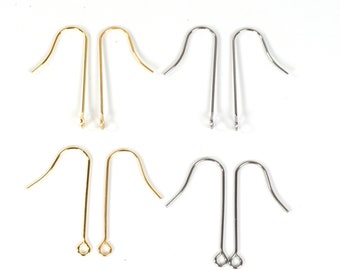 Long Stainless Steel Earring Hooks: Hypoallergenic, Gold or Silver