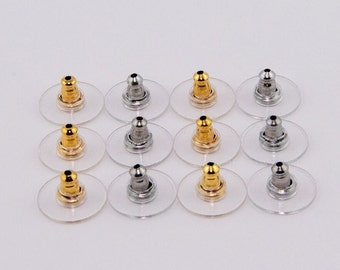 Stainless Steel Earring Backs with Pad: Hypoallergenic Bullet Back Findings