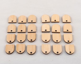 Adornos de bambú cortados con láser: pendientes DIY (15 x 12 mm, paquete de 20 a 100)