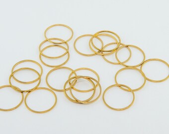 Gold Stainless Steel Circle Charms: 20mm DIY Jewellery Connectors