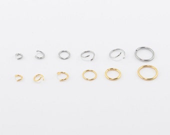 100PCS/lot Gold Stainless Steel Open Jump Rings 4mm 5mm Making Jewelry Findings 
