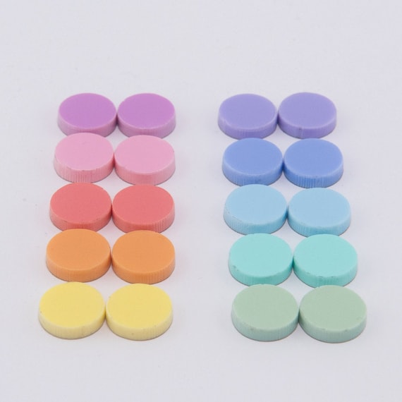 Pastel Acrylic Circle Stud Toppers: DIY Earring Discs (20 Pack)