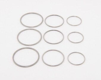 Circle Earring Connector: Stainless Steel Circles, DIY Jewellery Supply