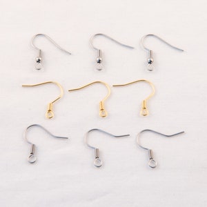 Stainless Steel Earring Hooks, Hypoallergenic Earring Hooks, Surgical Steel, Gold Earring Hooks, Earrings, Jewellery Findings Australia