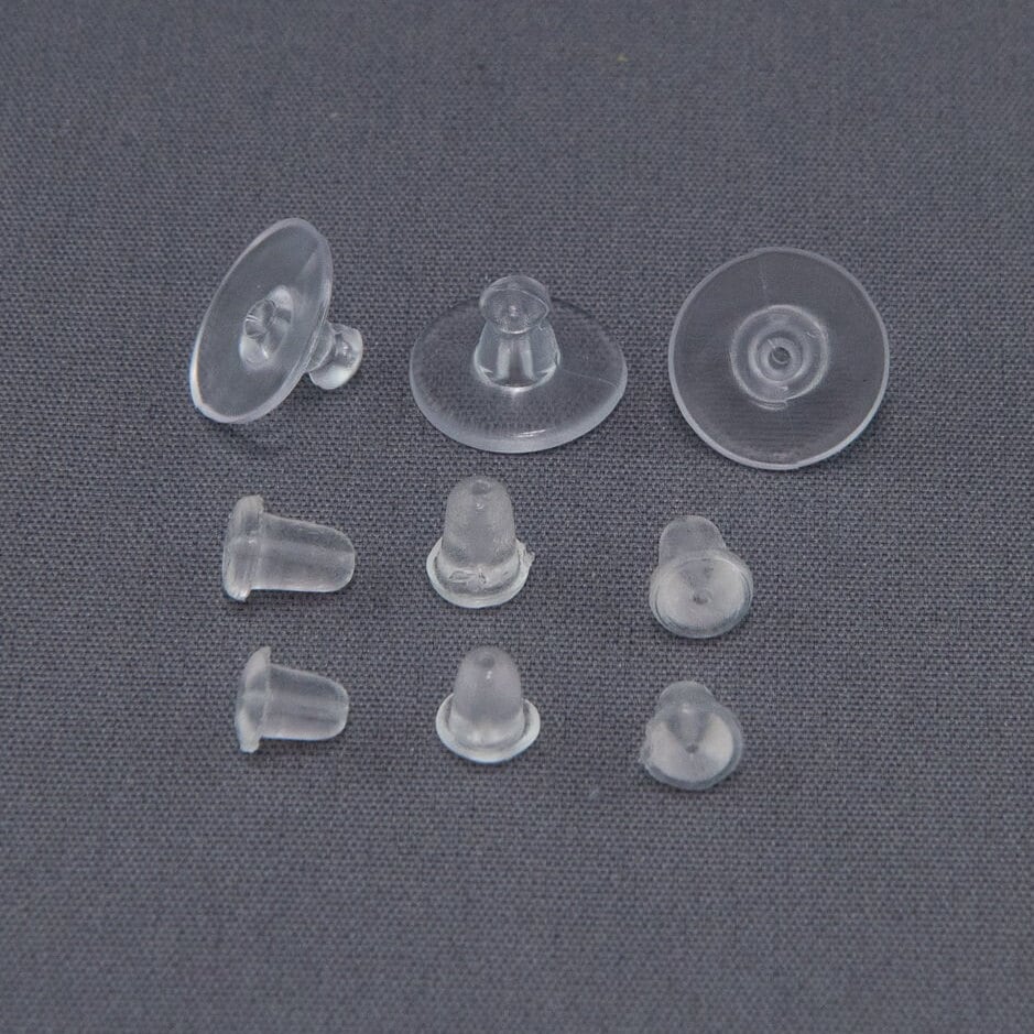 X1000 Plastic Silicone Clasp Ear Tips 4x4mm Silicone Earring Backs, Ear  Hook Stopper 