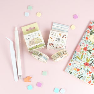 Washi Tape Japan Themed, Cute Animal Decorative Tape, 7 Meters Each - Fun Pattern Tapes - Journal Decoration, Gift Wrap, Crafting Essentials