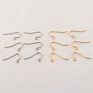 Nickel free stainless steel minimalist earring hooks 50 pcs (25 pairs)