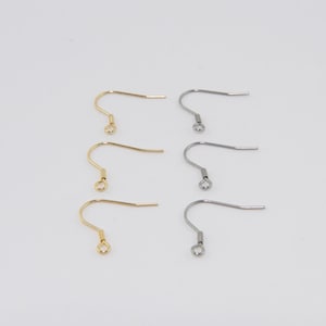 316 Stainless Steel Earring Hooks, 316L Surgical Steel Hooks, Non Allergic Hook Findings, Hypoallergenic Gold Hooks, 316 Steel Ear Wires