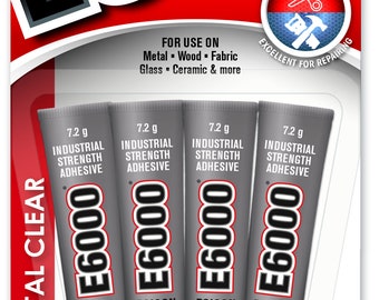 E6000 Glue, E6000 Mini Tubes 5.3ml, Small E6000 Glue, Jewellery Glue, Metal Glue, Craft Adhesive