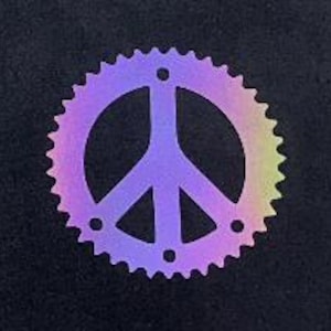 Reflective Peace Symbol Iron-On Patch • High-Vis Safety Decal