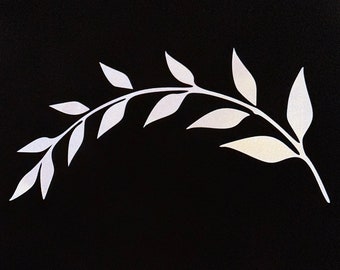 LAUREL LEAF Branch / Wreath of Laurel (2 PACKS will face opposite) -Reflective iron on patch for clothing and accessories