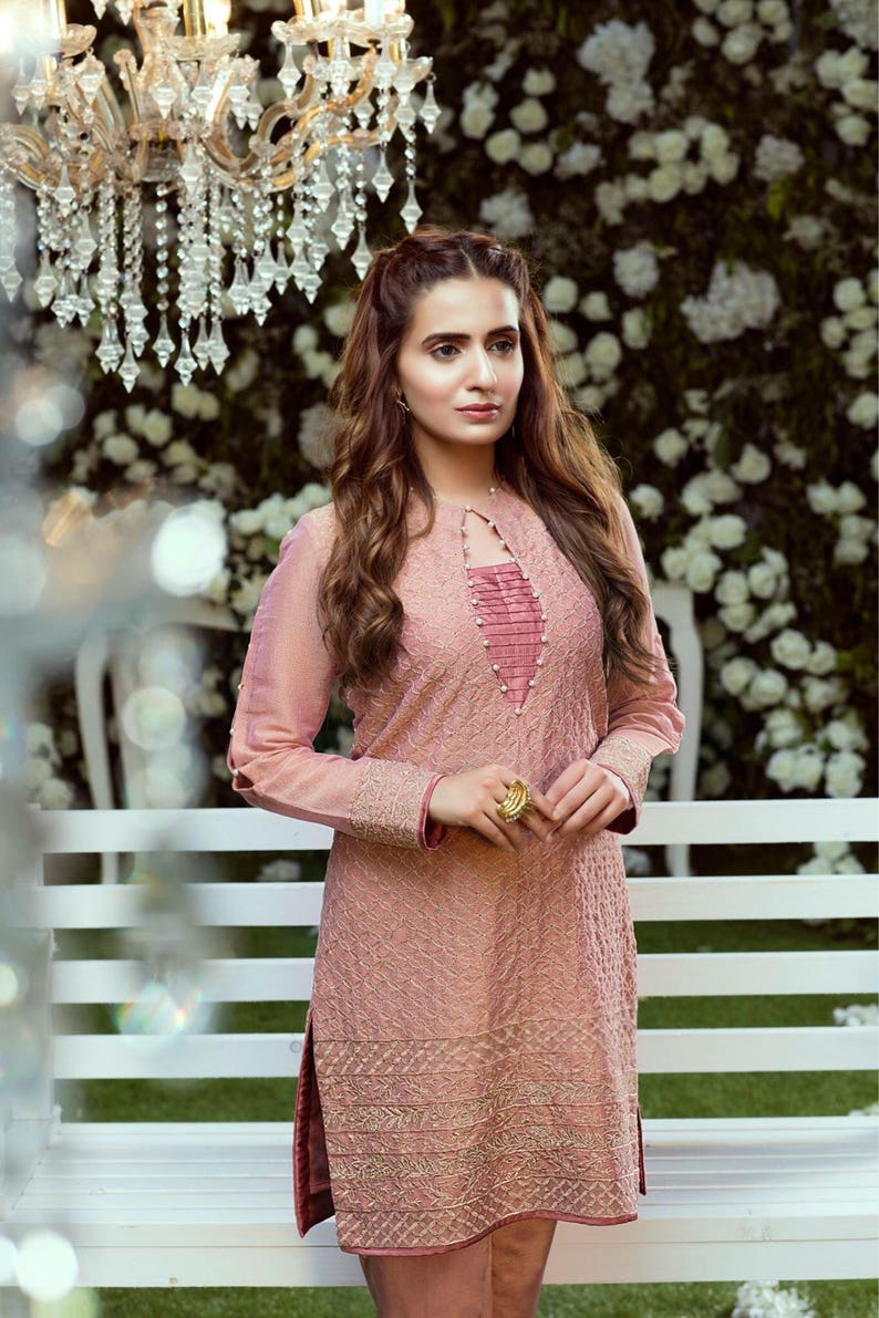 Size,Small FREE SHIPPING! Gulaal Pret Fancy Kurtis with whole embroidery on the whole short Large sammy k agha noor khaadi Medium