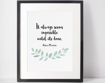 Impression de citation de Nelson Mandela : art mural inspirant (téléchargement numérique)