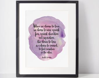 Bell Hooks Love Quote Watercolor Art Print (Digital Download)